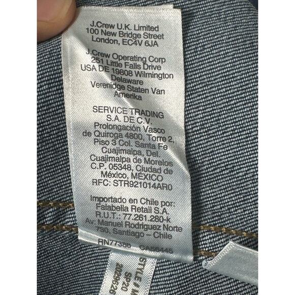 J.Crew Classic Denim Jacket in Medium/Dark Wash Lightning Bolt Design Size XS - Picture 9 of 13